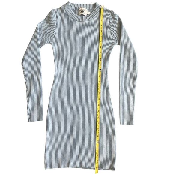 Princess Polly mini Dress Ribbed knitted Sz XS/S Baby blue Long sleeve Aesthetic - Picture 5 of 14